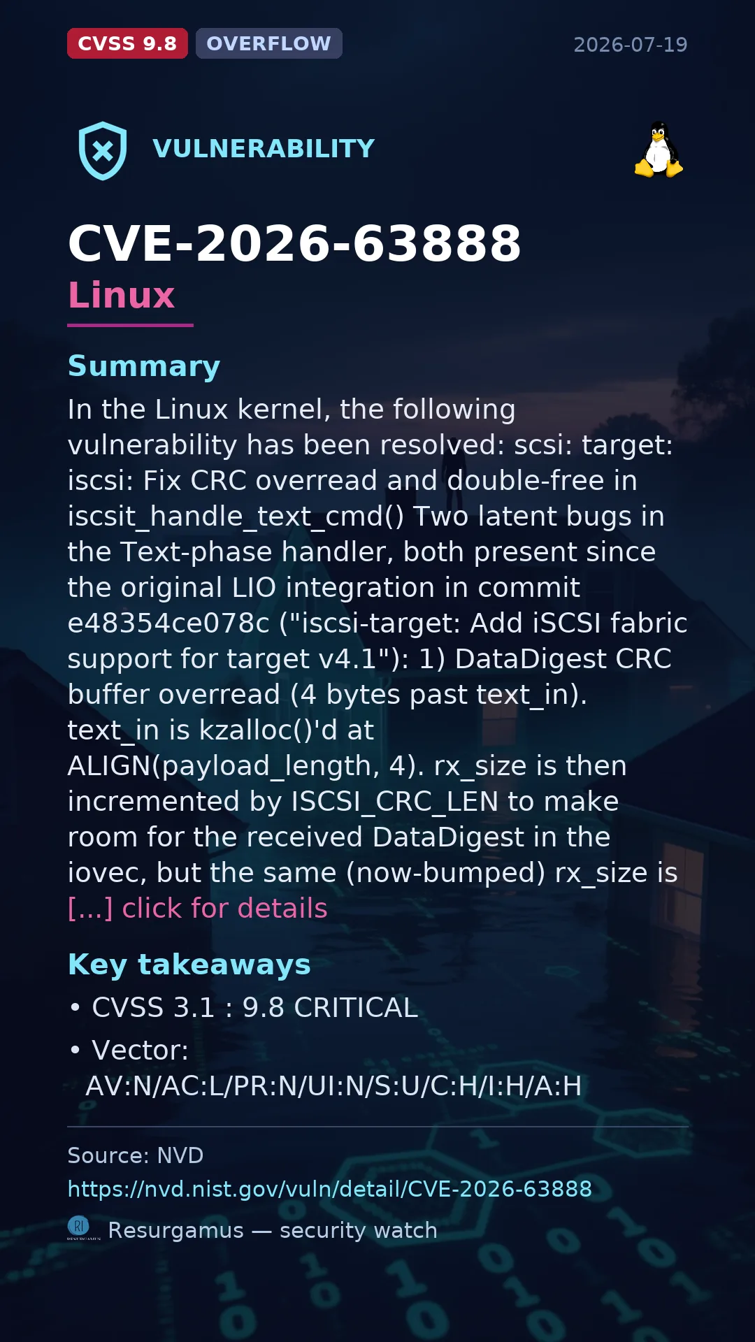 CVE-2026-63888 Linux Vulnerability