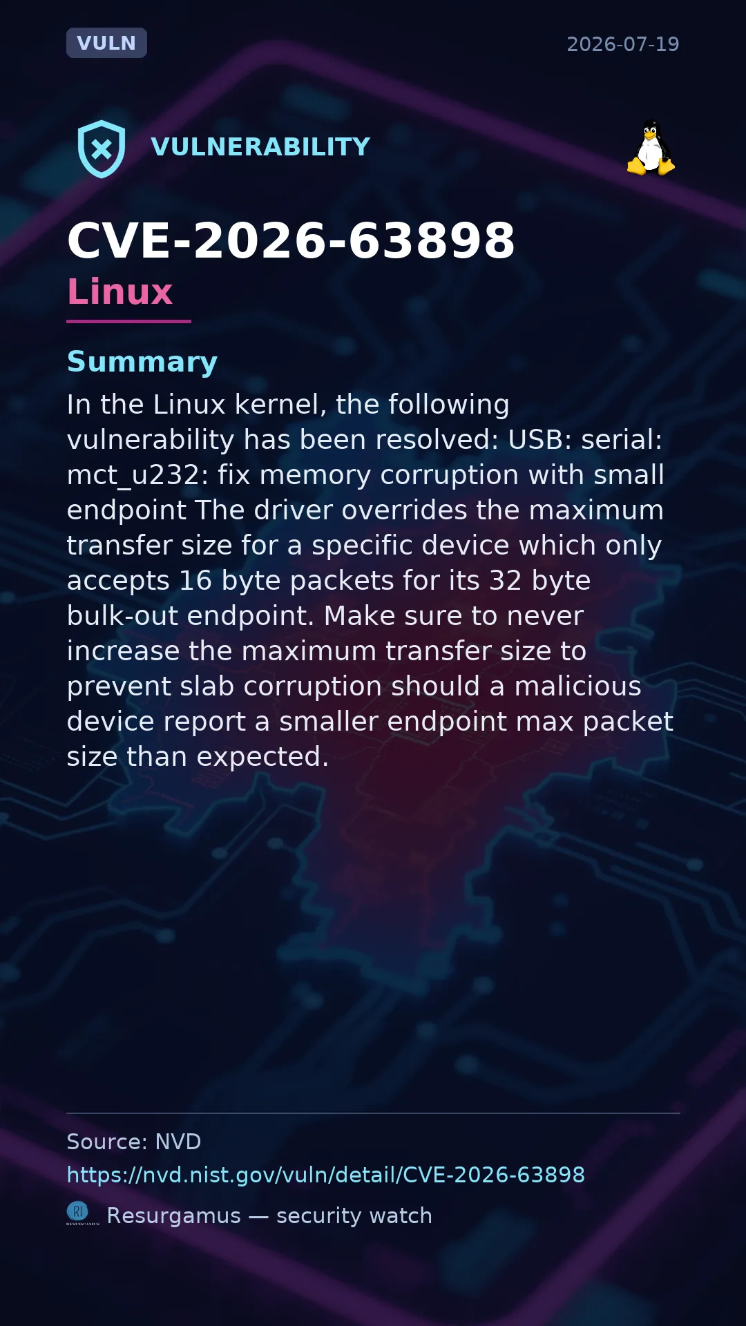 CVE-2026-63898 Linux Vulnerability