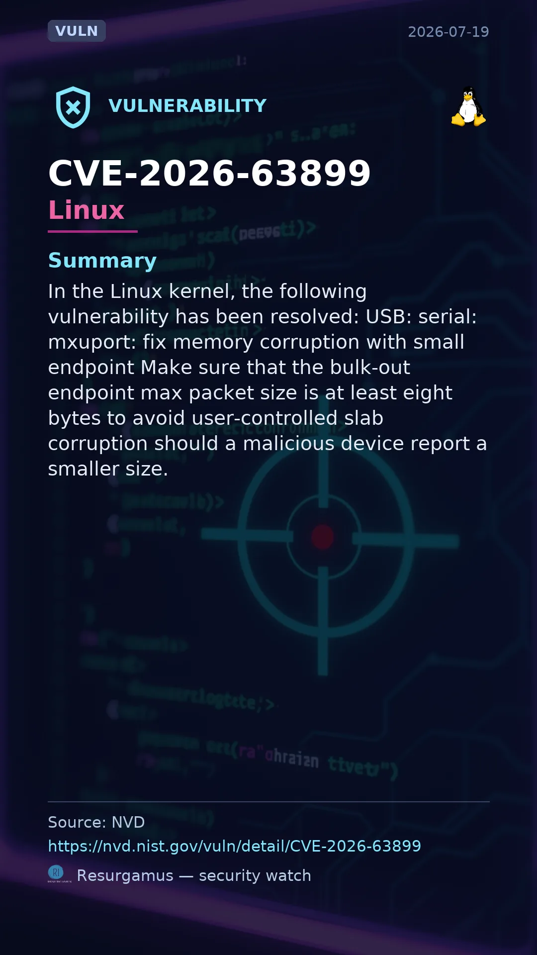 CVE-2026-63899 Linux Vulnerability
