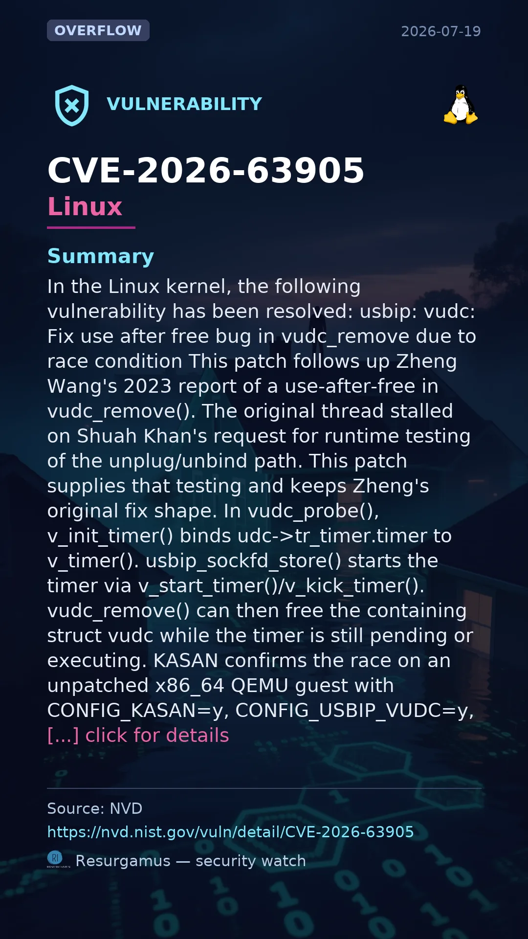 CVE-2026-63905 Linux Vulnerability