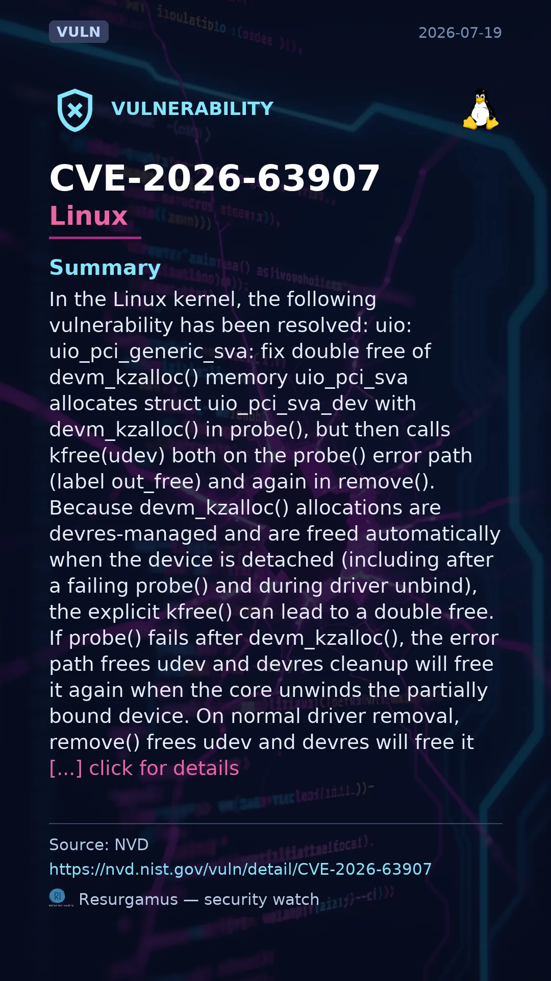 CVE-2026-63907 Linux Vulnerability