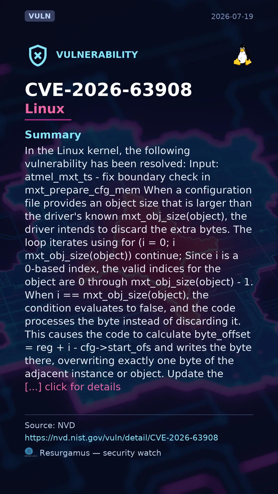 CVE-2026-63908 Linux Vulnerability