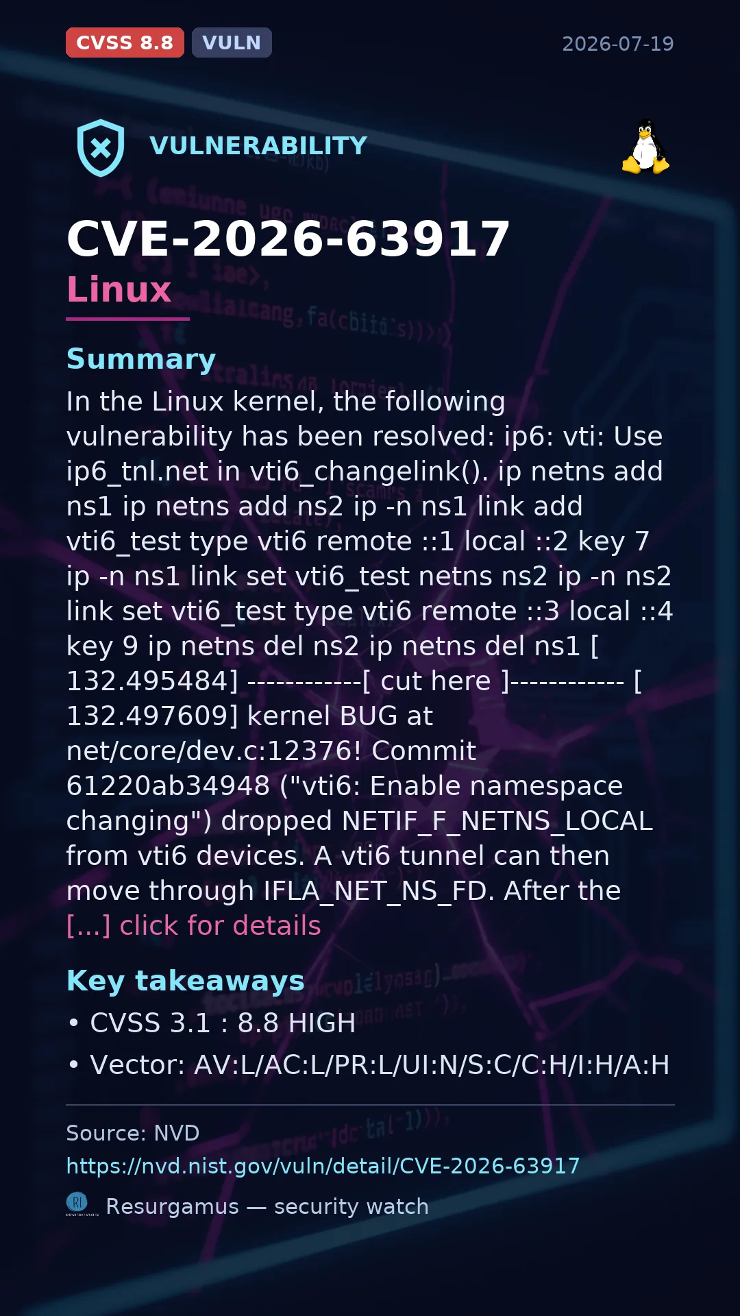 CVE-2026-63917 Linux Vulnerability