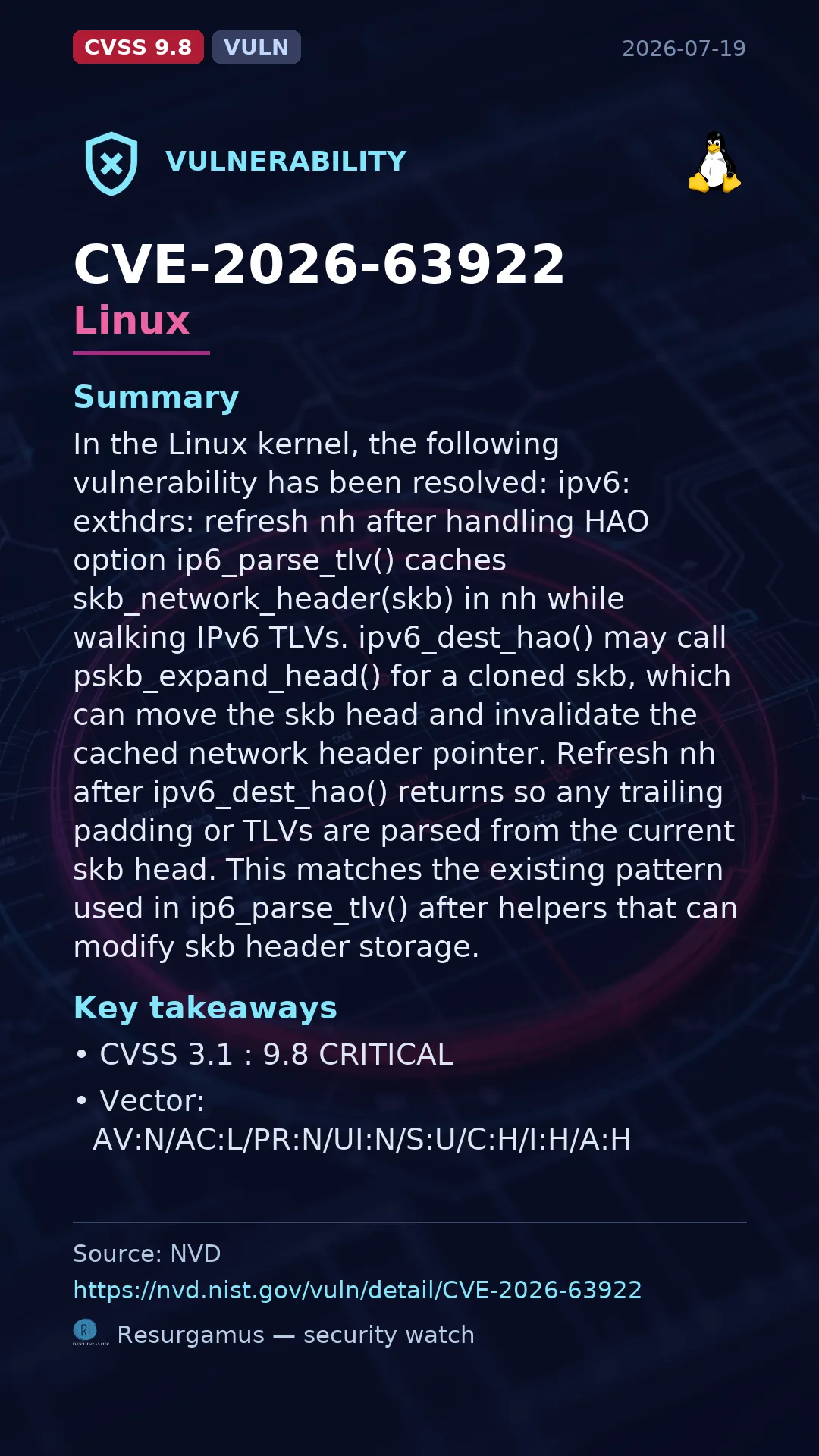 CVE-2026-63922 Linux Vulnerability