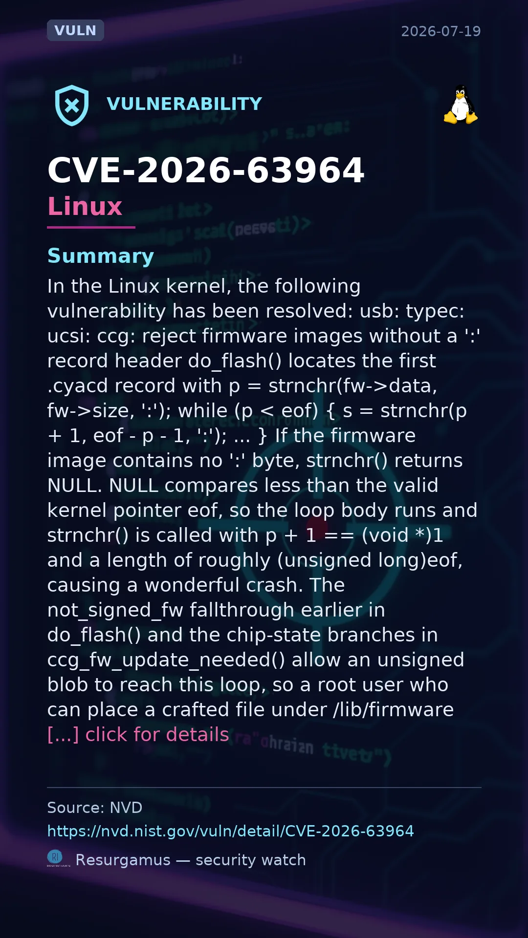CVE-2026-63964 Linux Vulnerability