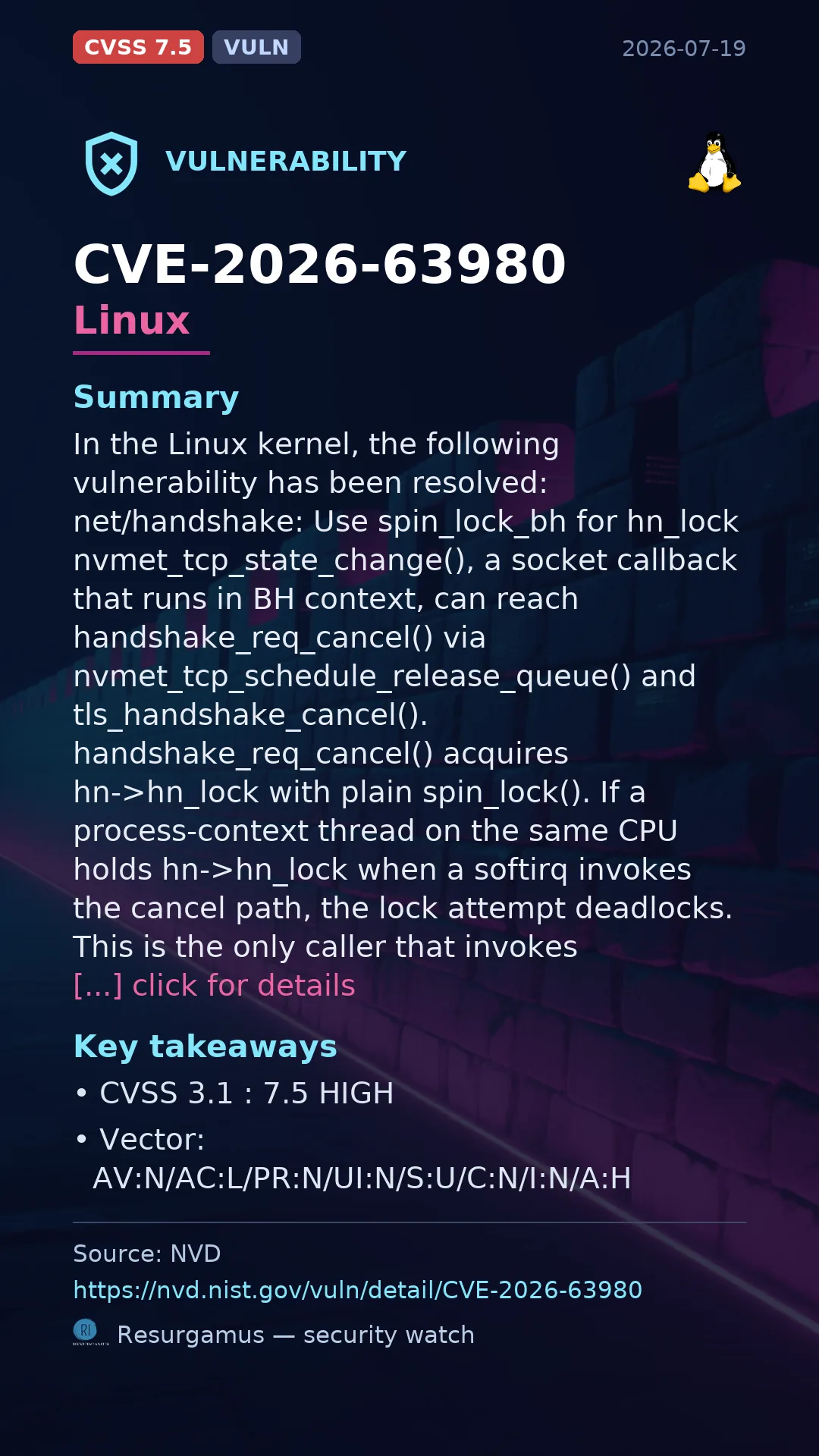 CVE-2026-63980 Linux Vulnerability