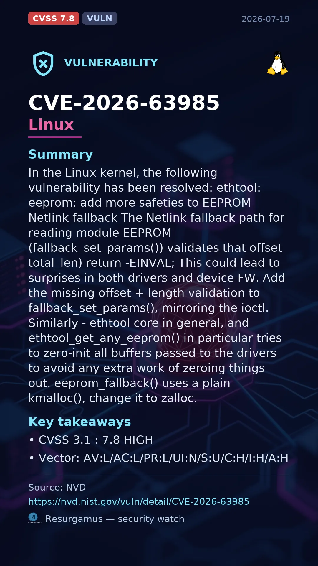 CVE-2026-63985 Linux Vulnerability