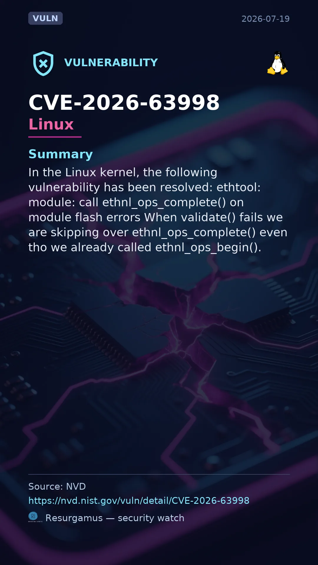 CVE-2026-63998 Linux Vulnerability