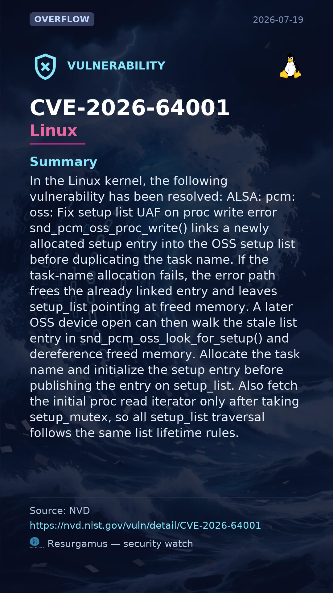 CVE-2026-64001 Linux Vulnerability