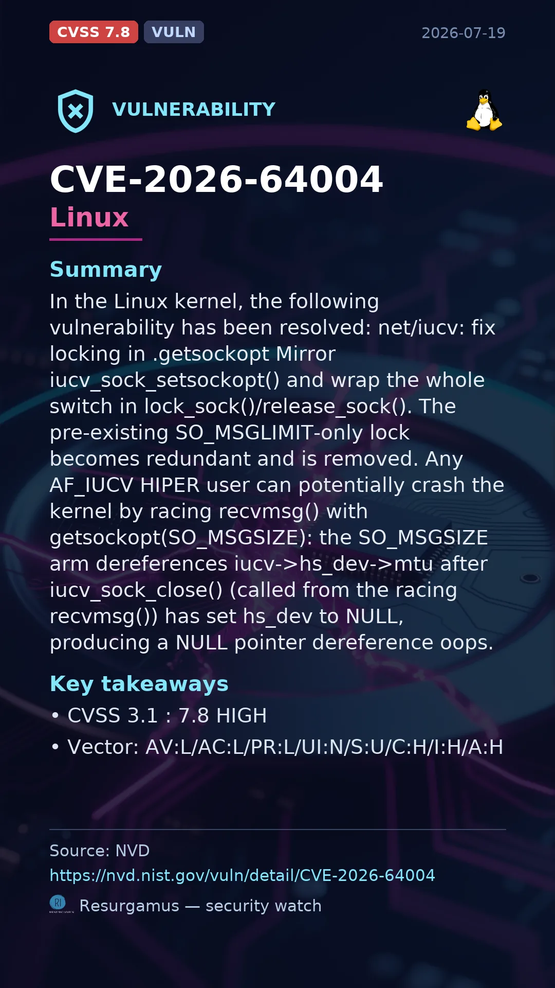 CVE-2026-64004 Linux Vulnerability