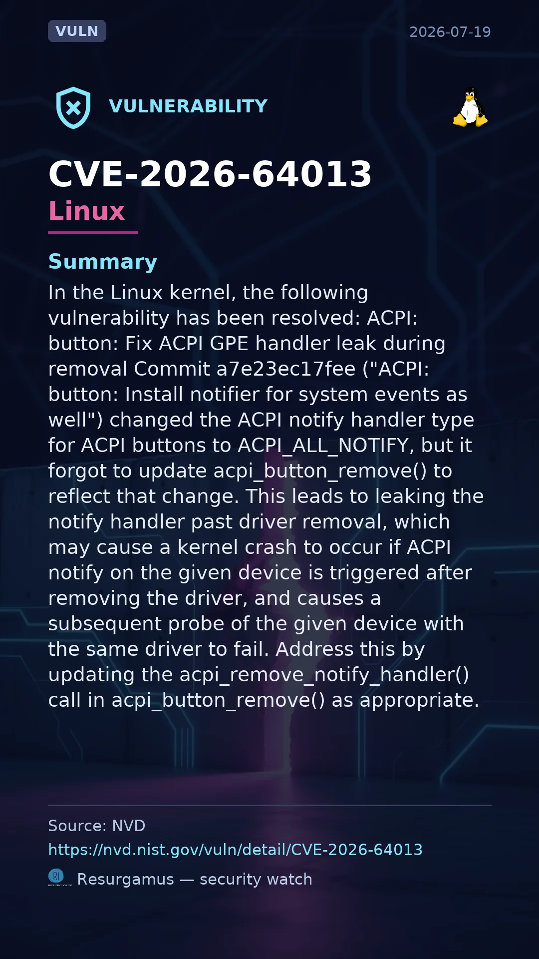 CVE-2026-64013 Linux Vulnerability