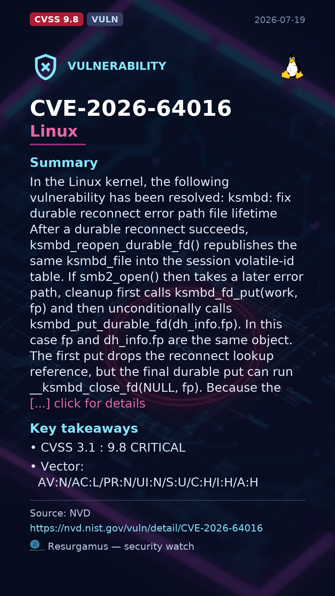 CVE-2026-64016 Linux Vulnerability