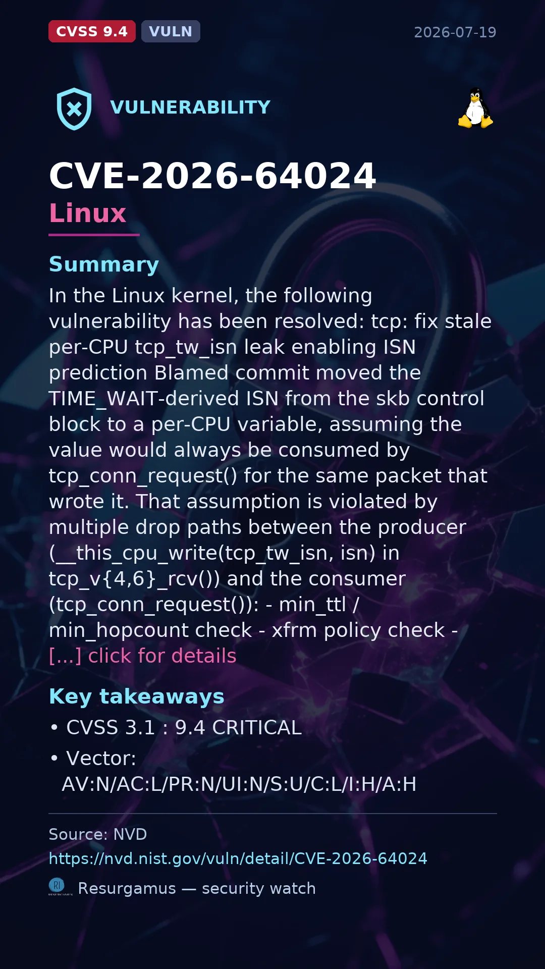 CVE-2026-64024 Linux Vulnerability