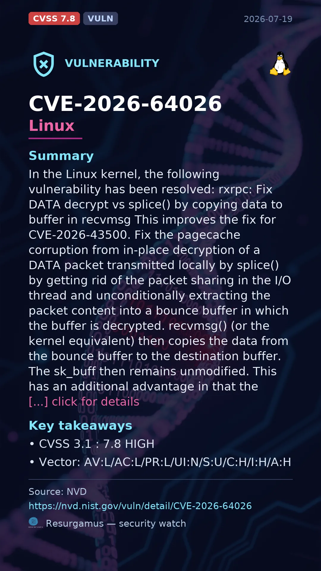 CVE-2026-64026 Linux Vulnerability