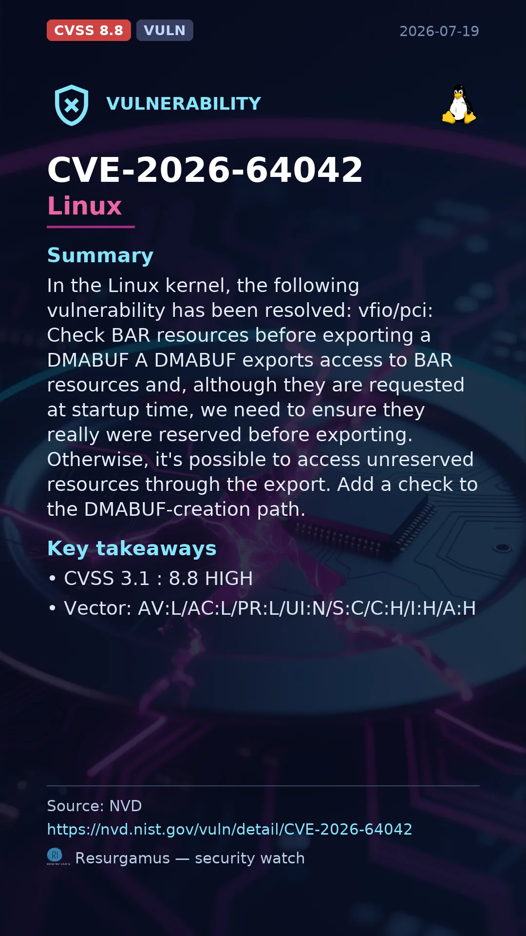 CVE-2026-64042 Linux Vulnerability