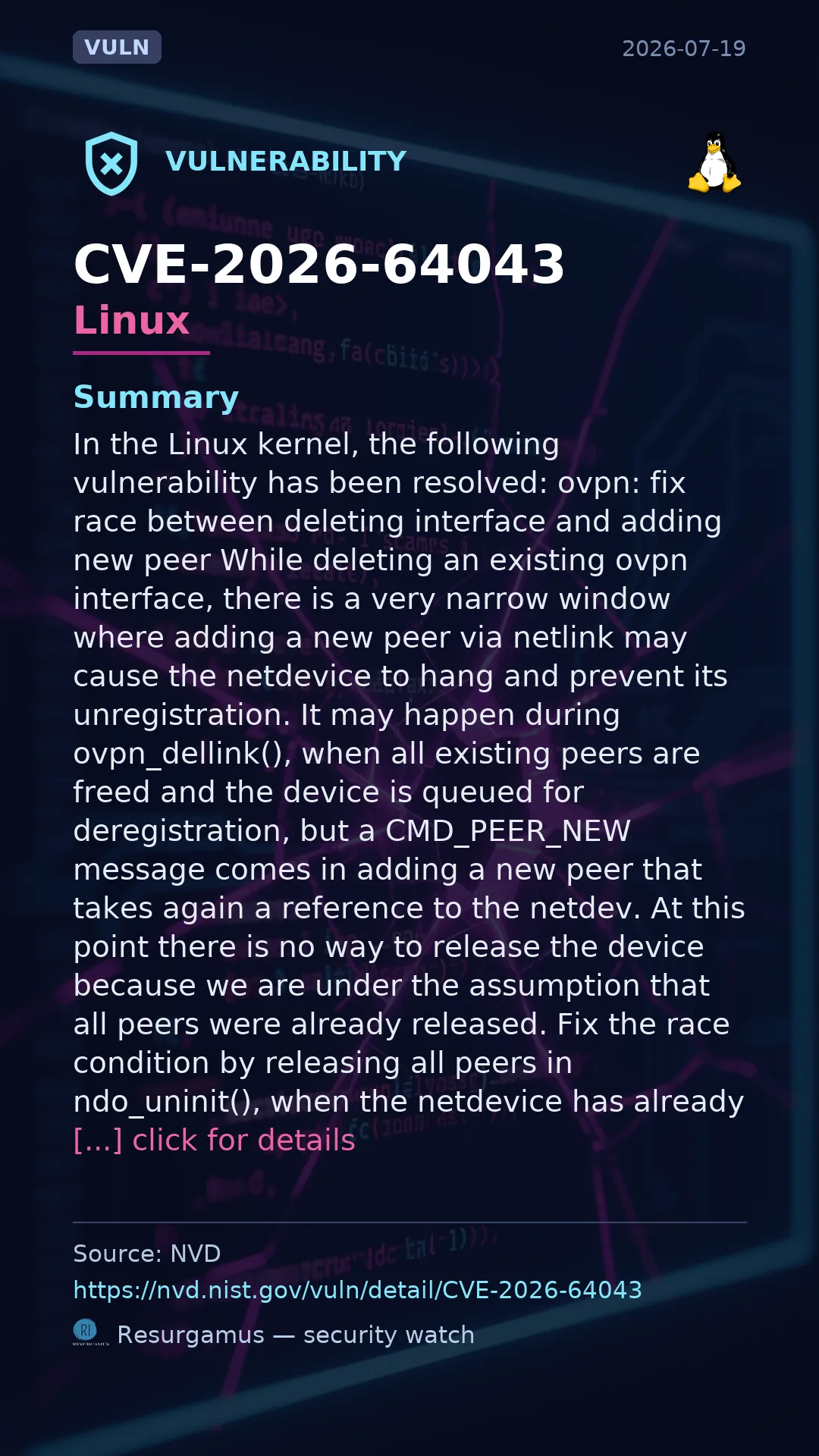 CVE-2026-64043 Linux Vulnerability