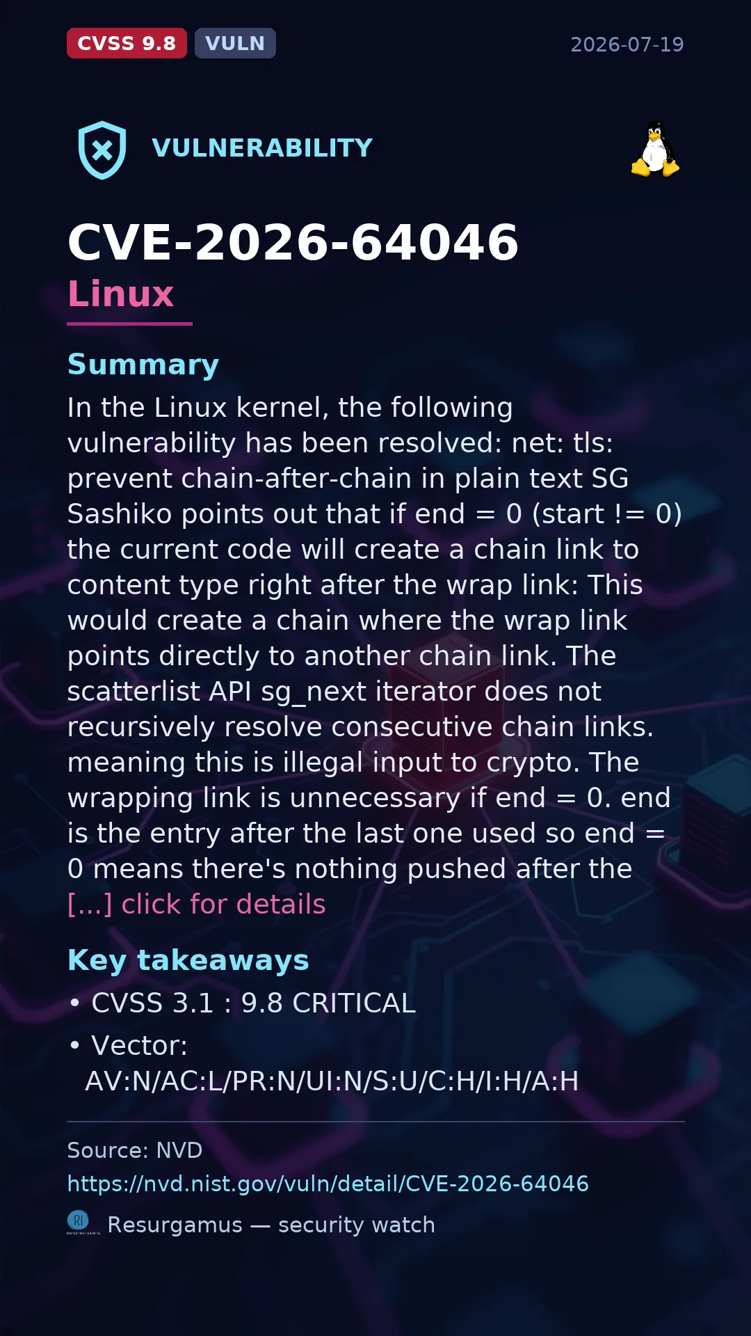 CVE-2026-64046 Linux Vulnerability