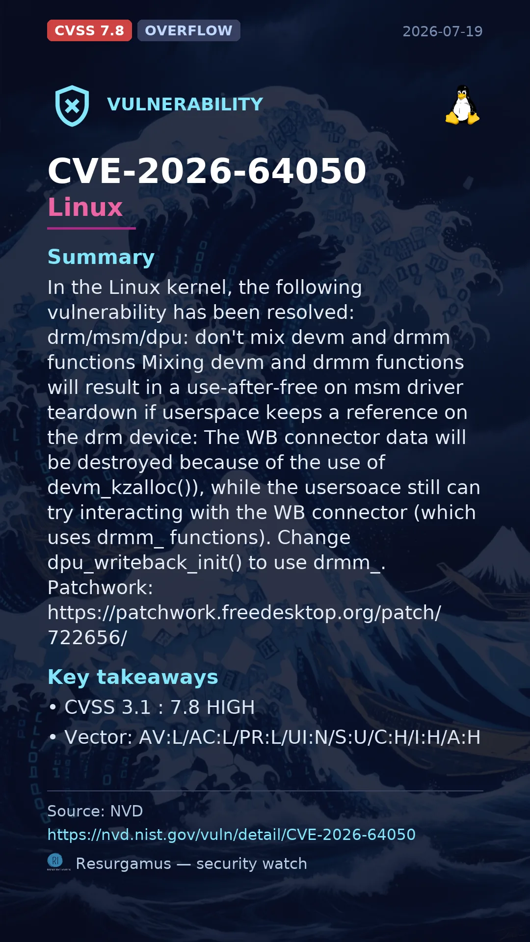 CVE-2026-64050 Linux Vulnerability