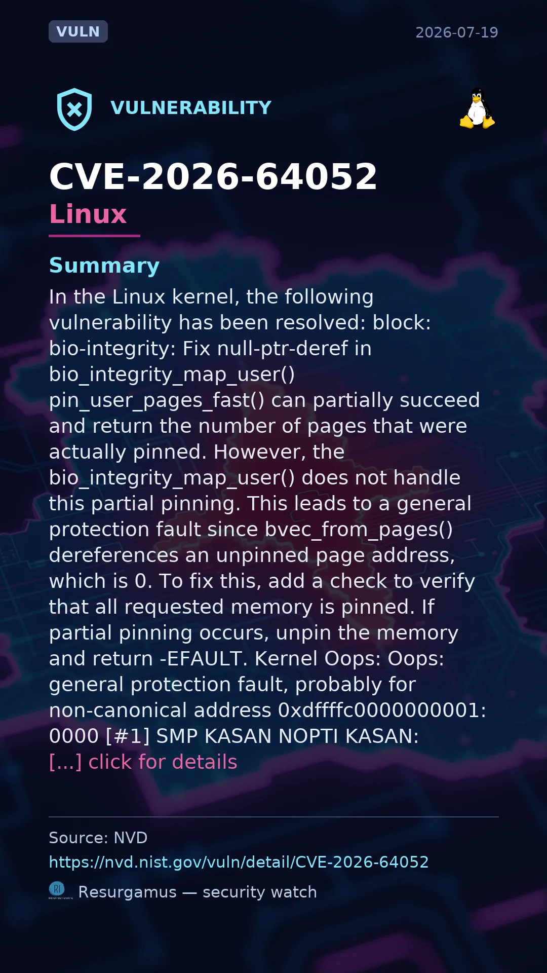 CVE-2026-64052 Linux Vulnerability