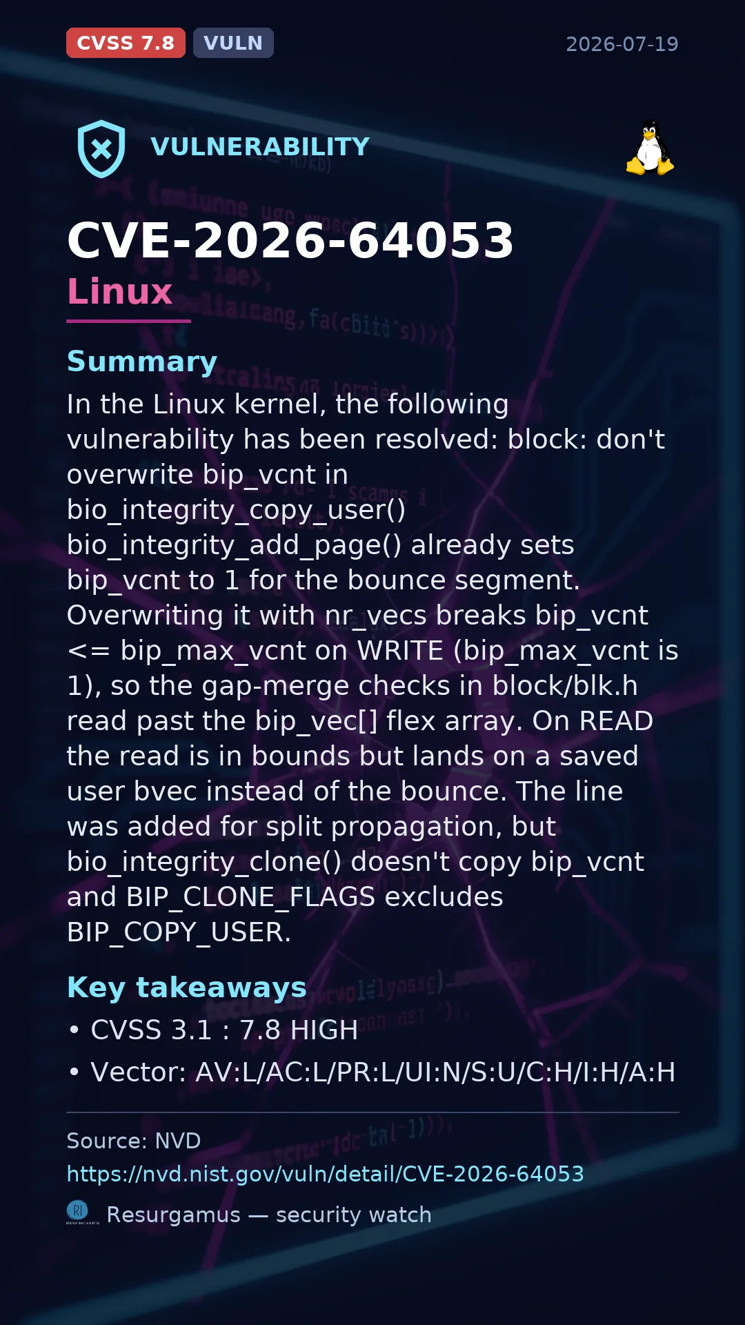 CVE-2026-64053 Linux Vulnerability