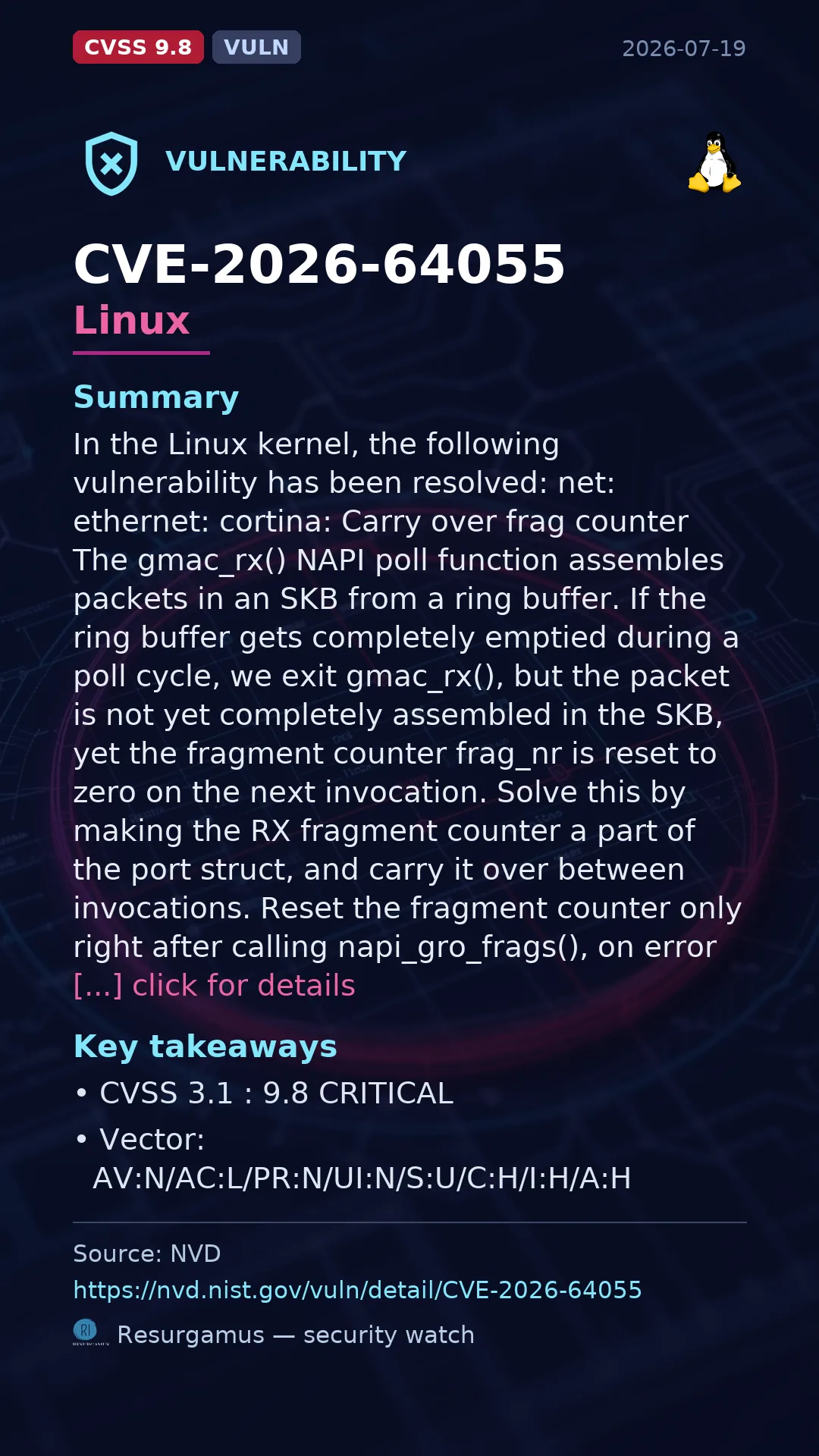 CVE-2026-64055 Linux Vulnerability