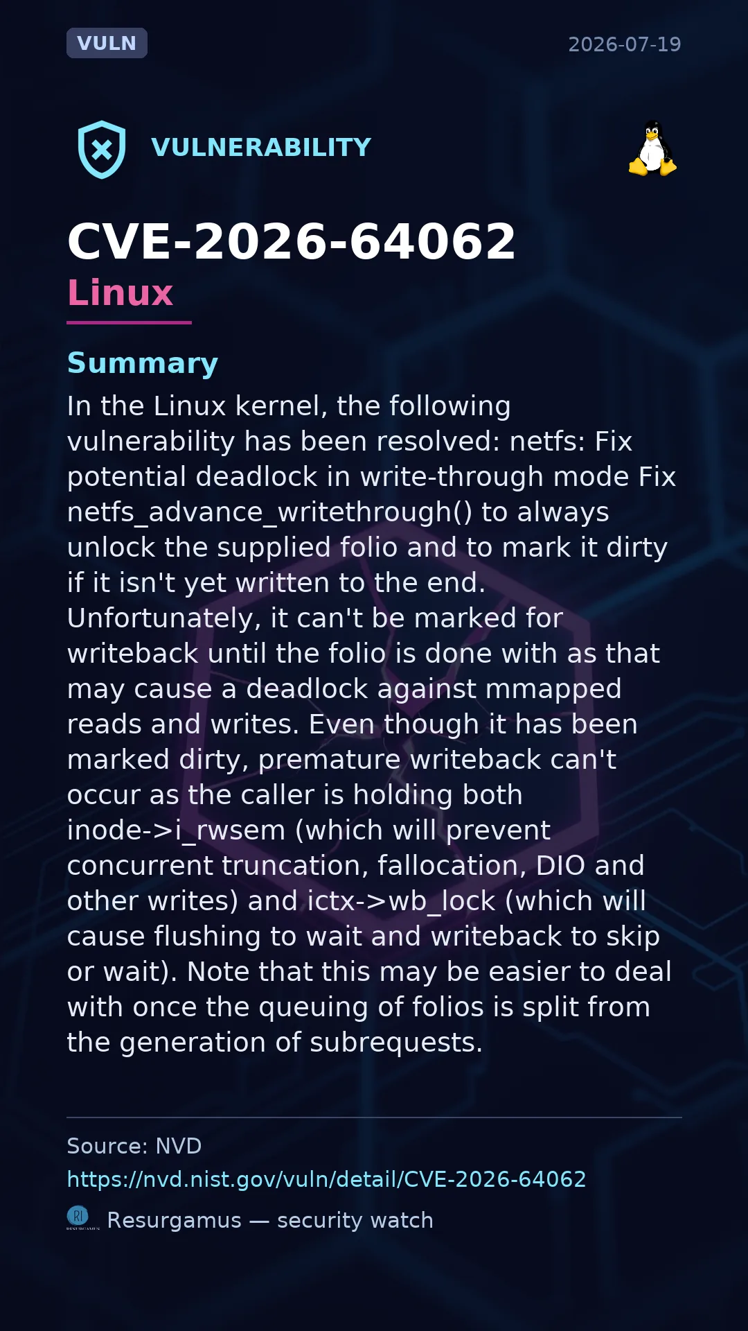 CVE-2026-64062 Linux Vulnerability
