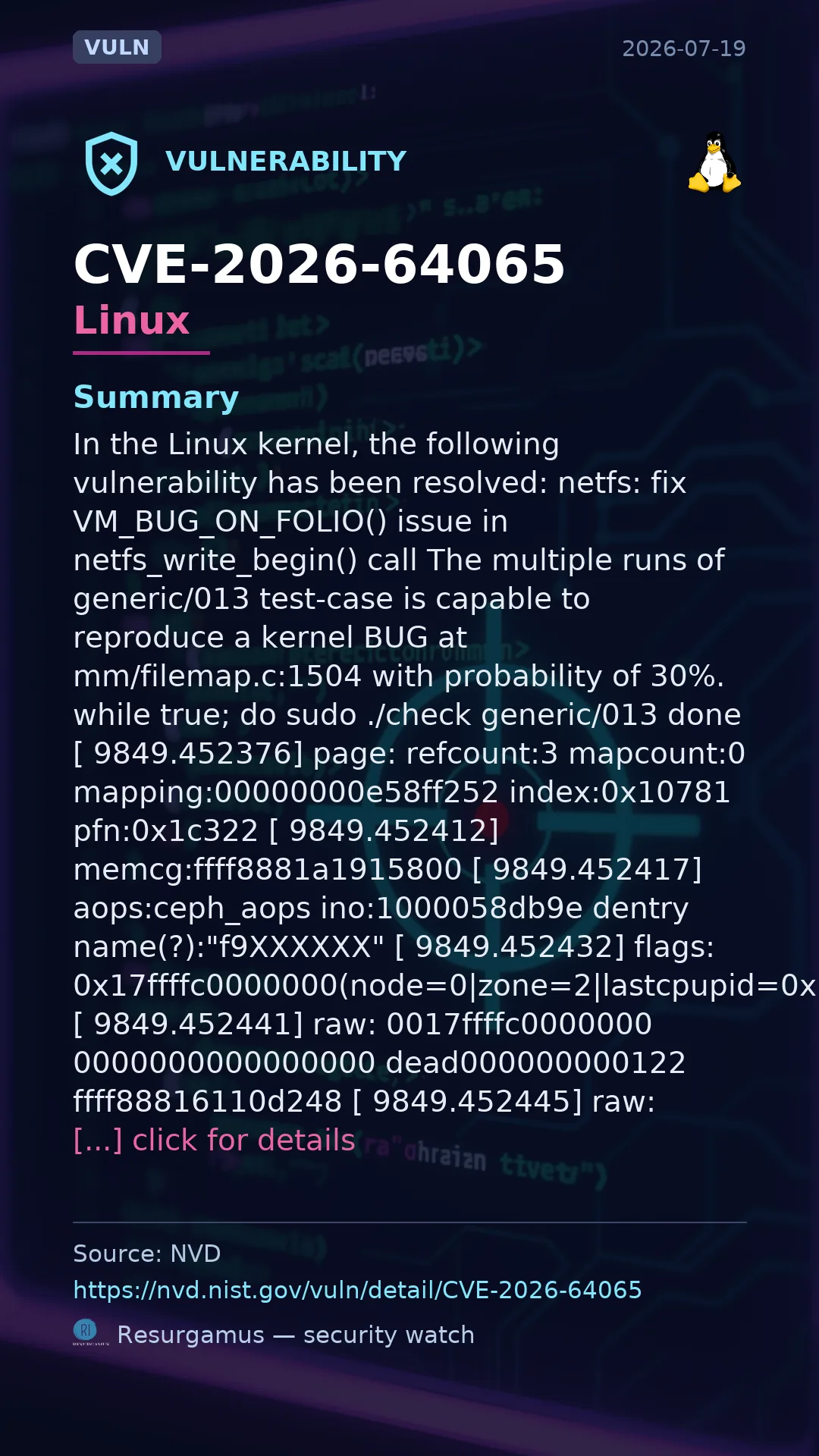 CVE-2026-64065 Linux Vulnerability