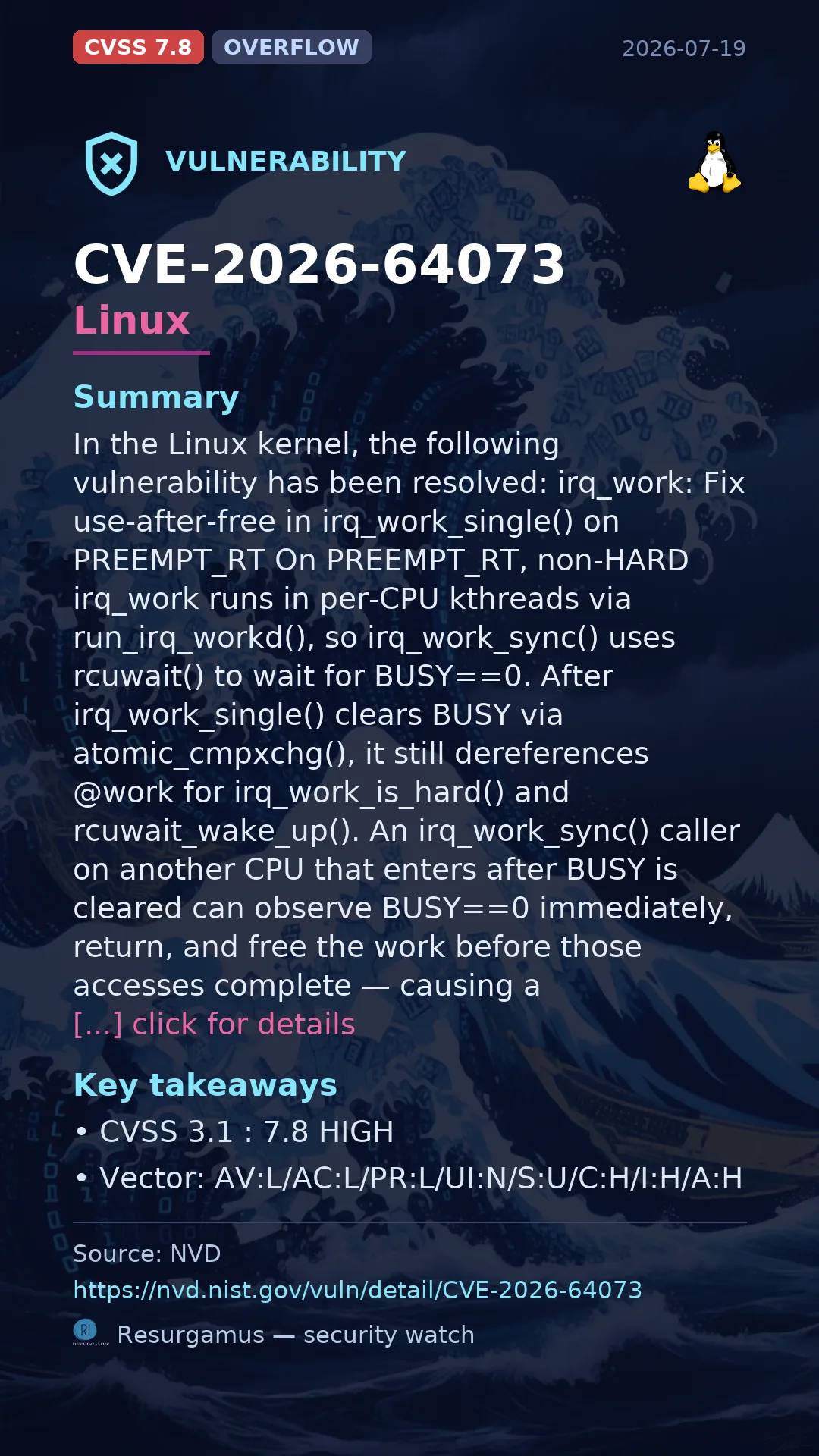 CVE-2026-64073 Linux Vulnerability