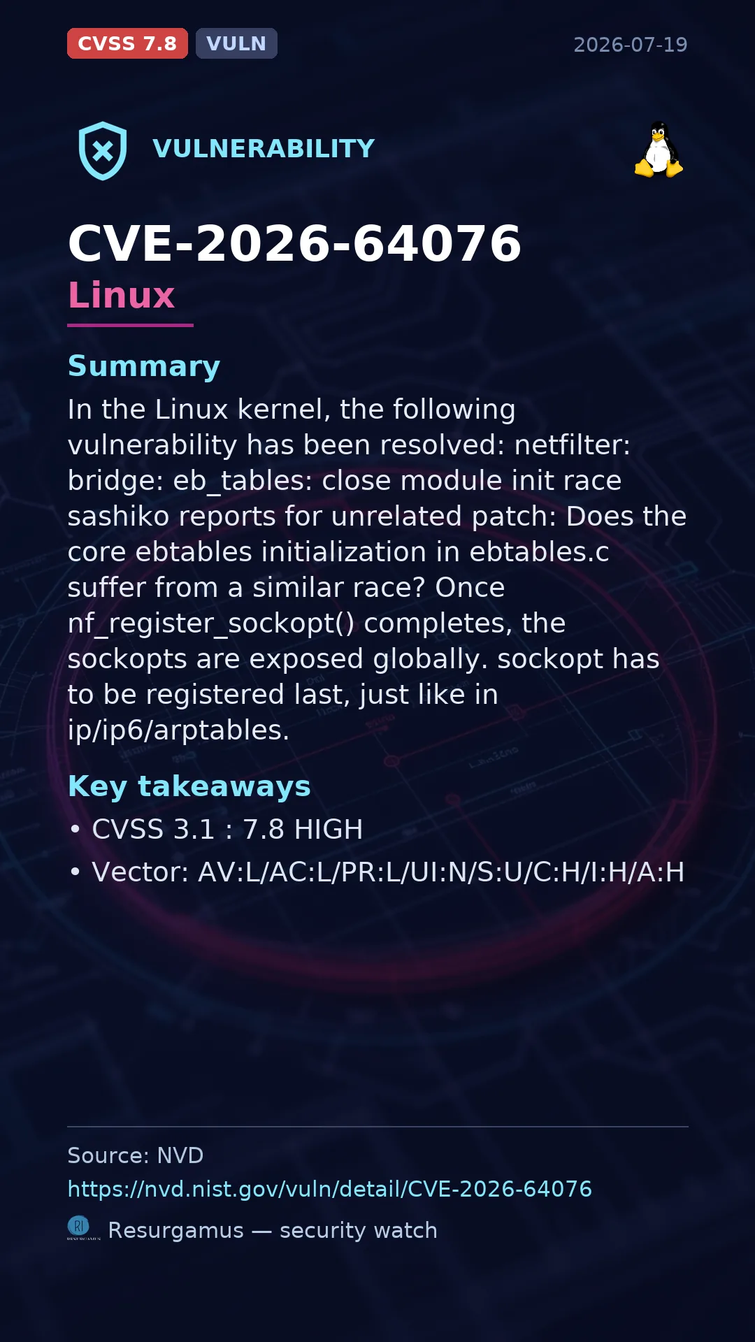 CVE-2026-64076 Linux Vulnerability