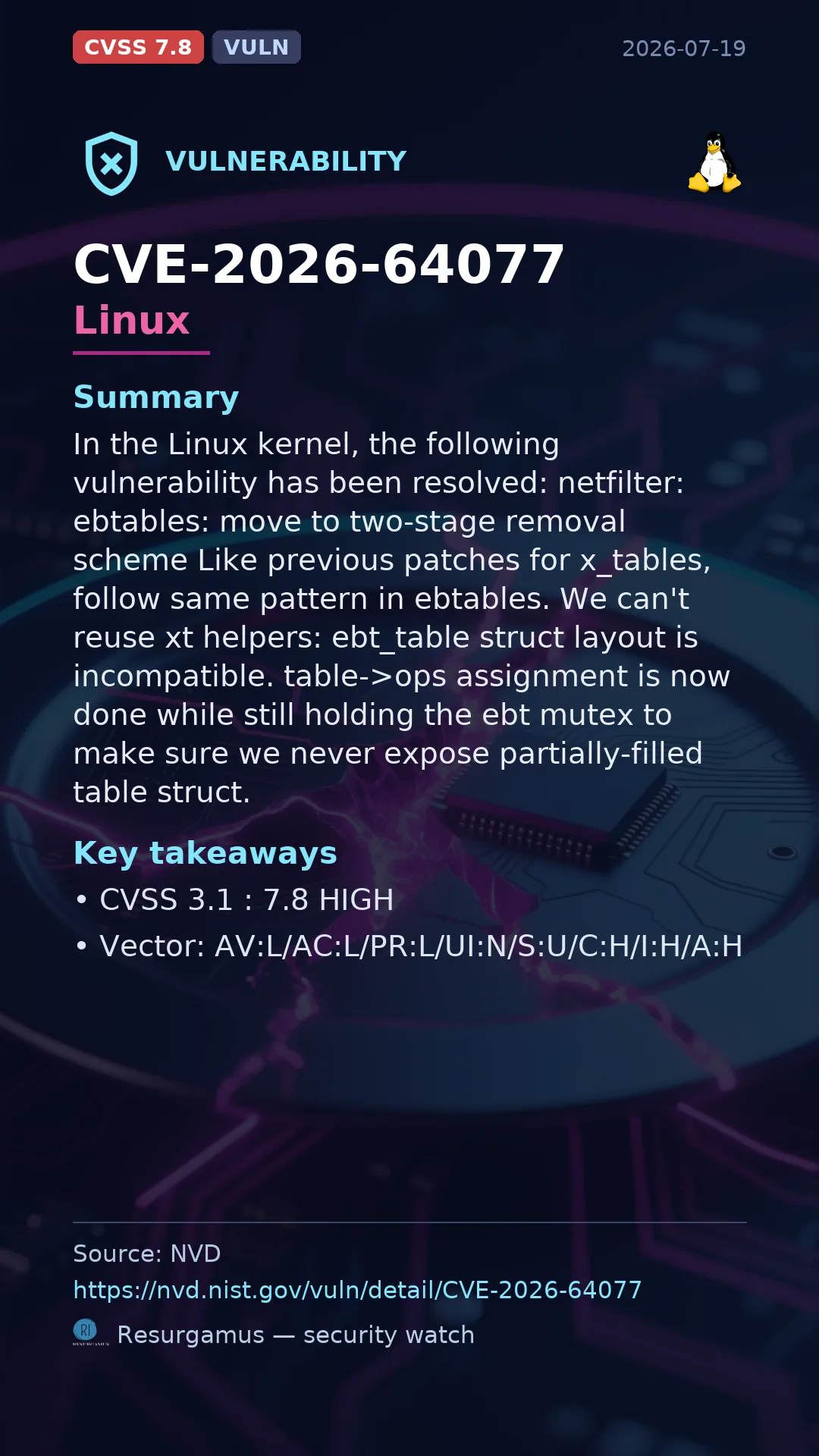 CVE-2026-64077 Linux Vulnerability