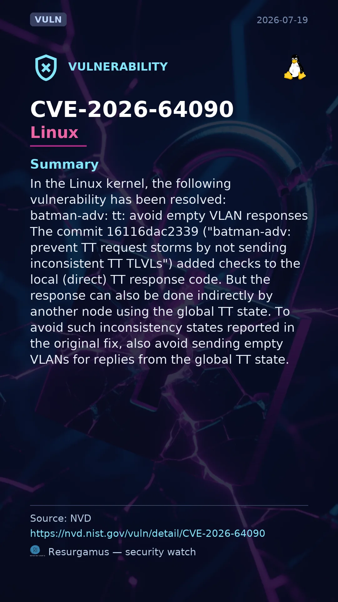 CVE-2026-64090 Linux Vulnerability