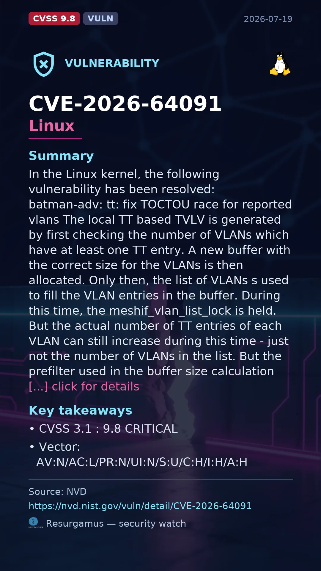 CVE-2026-64091 Linux Vulnerability
