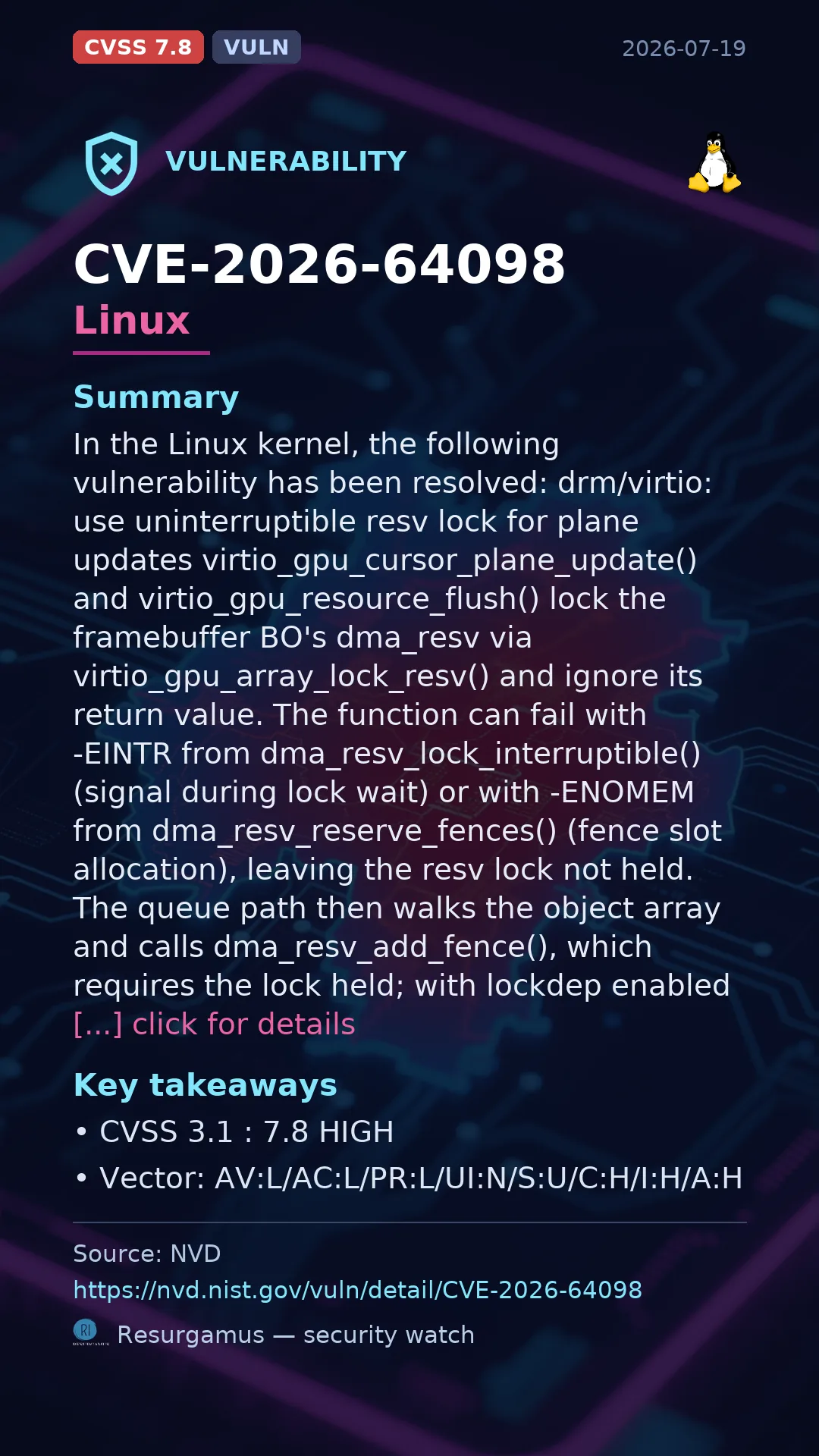 CVE-2026-64098 Linux Vulnerability