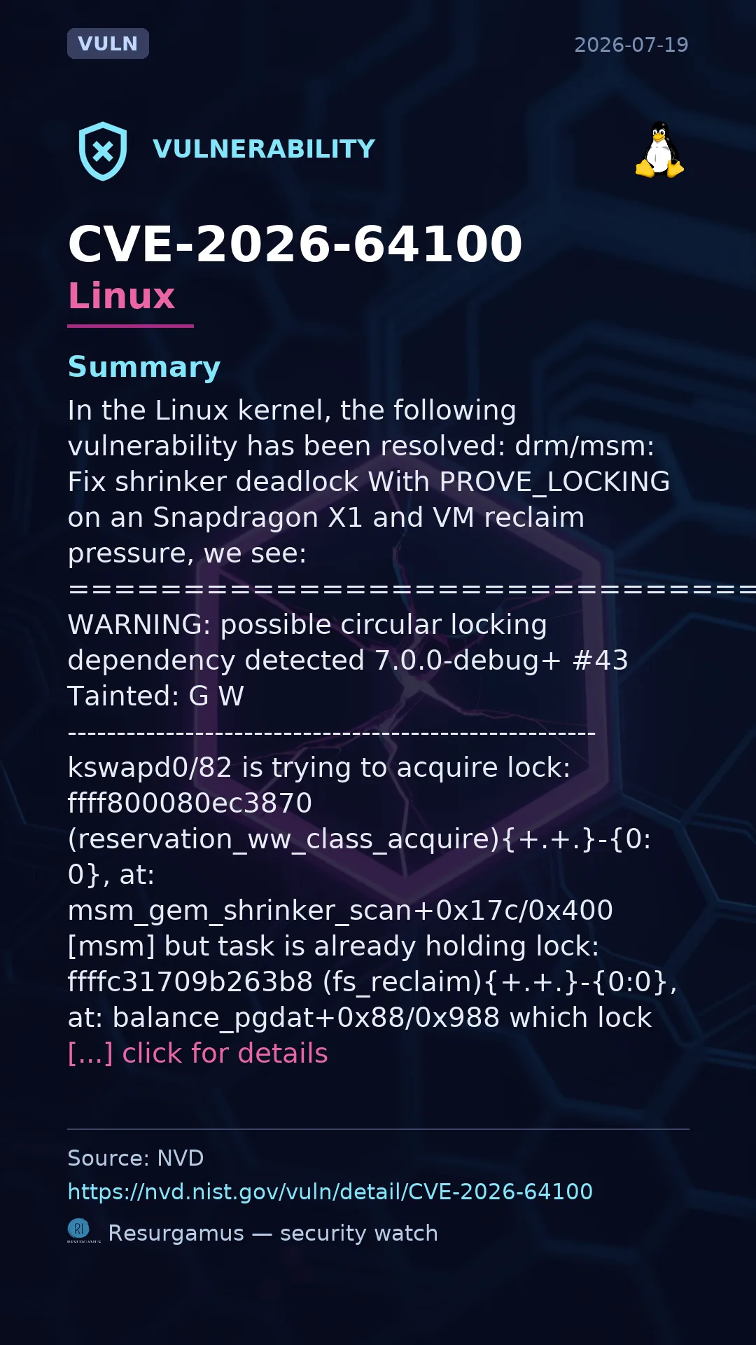 CVE-2026-64100 Linux Vulnerability