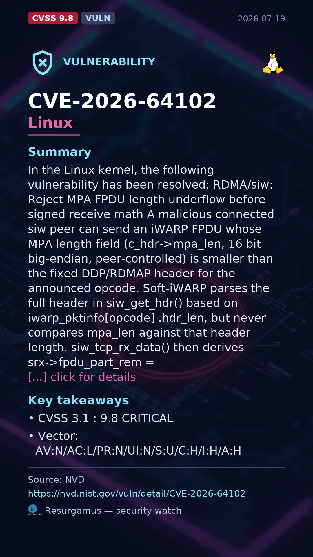 CVE-2026-64102 Linux Vulnerability