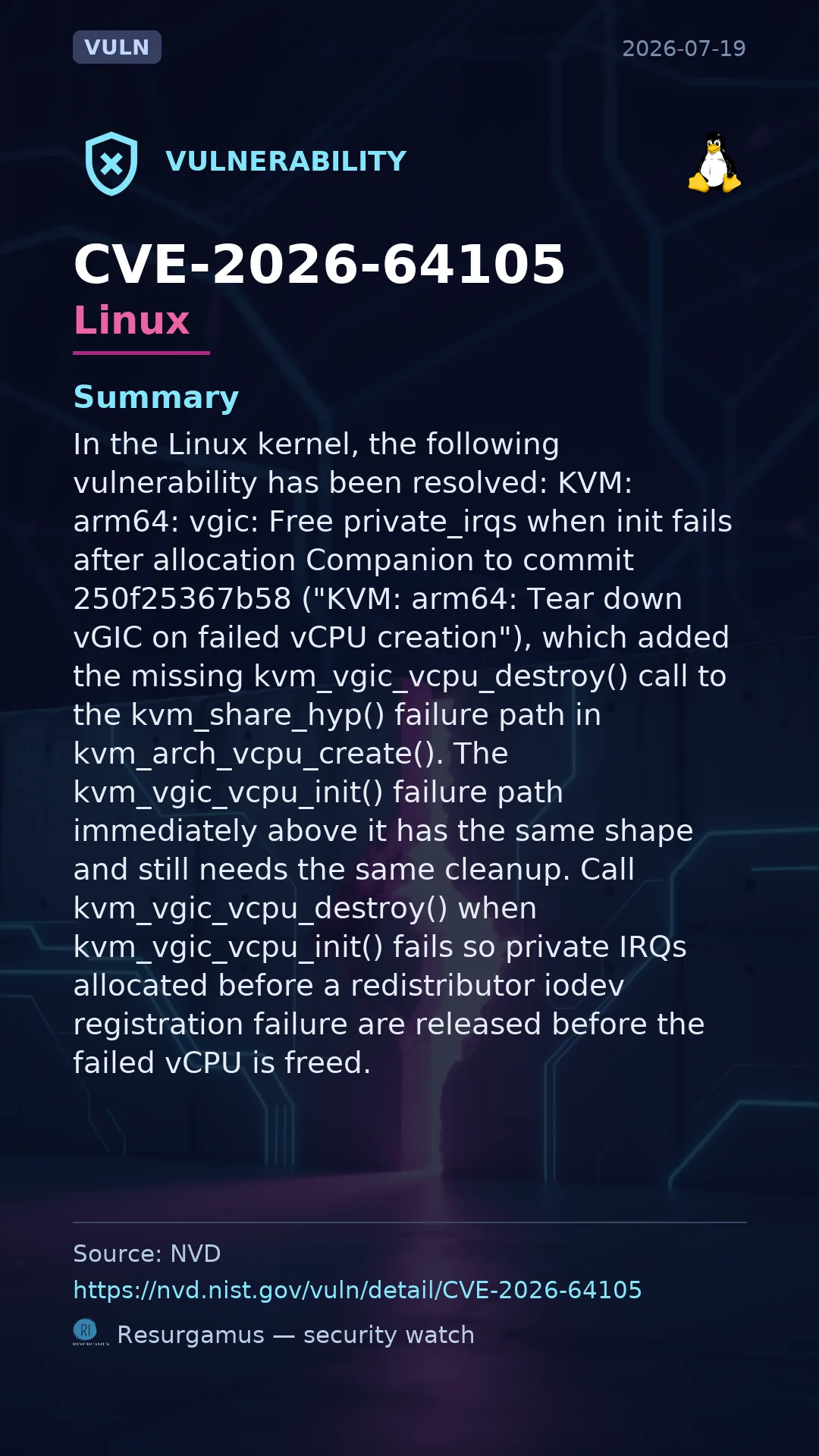 CVE-2026-64105 Linux Vulnerability