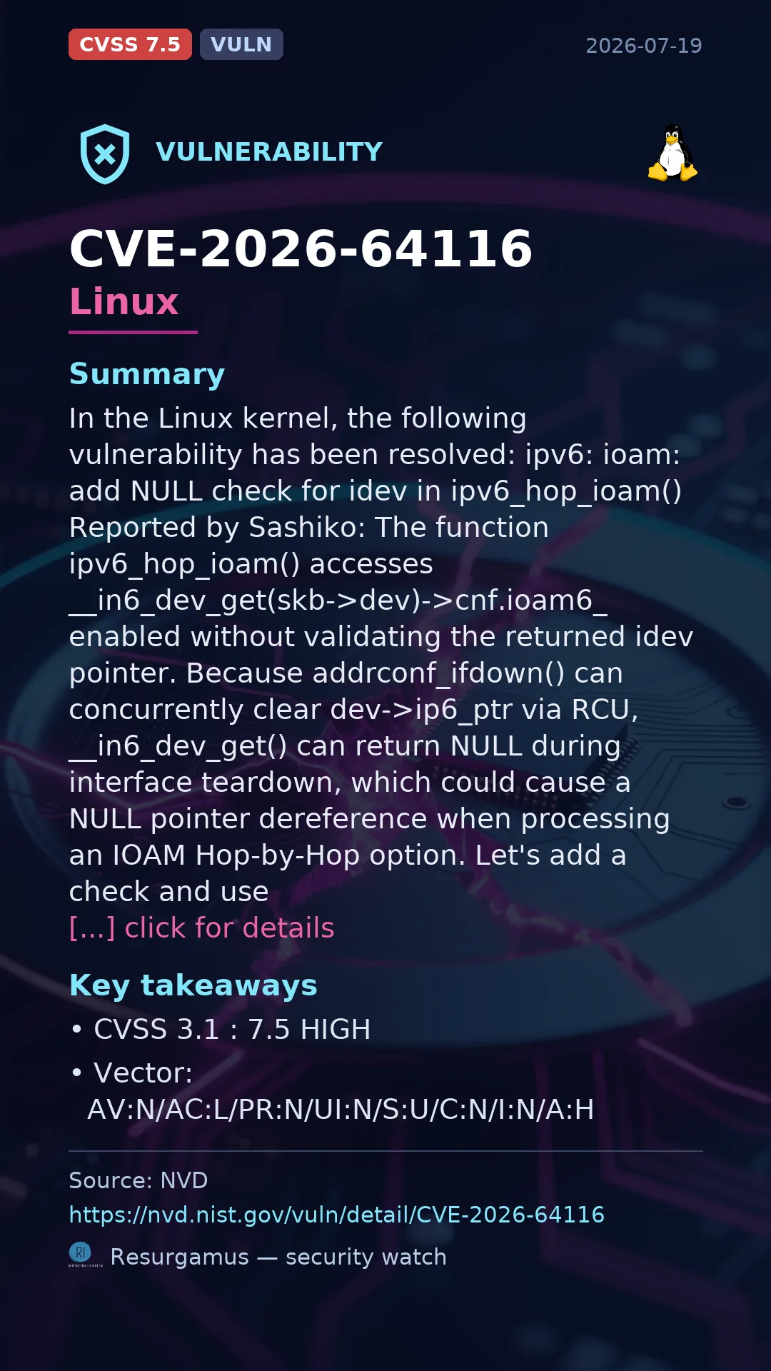 CVE-2026-64116 Linux Vulnerability
