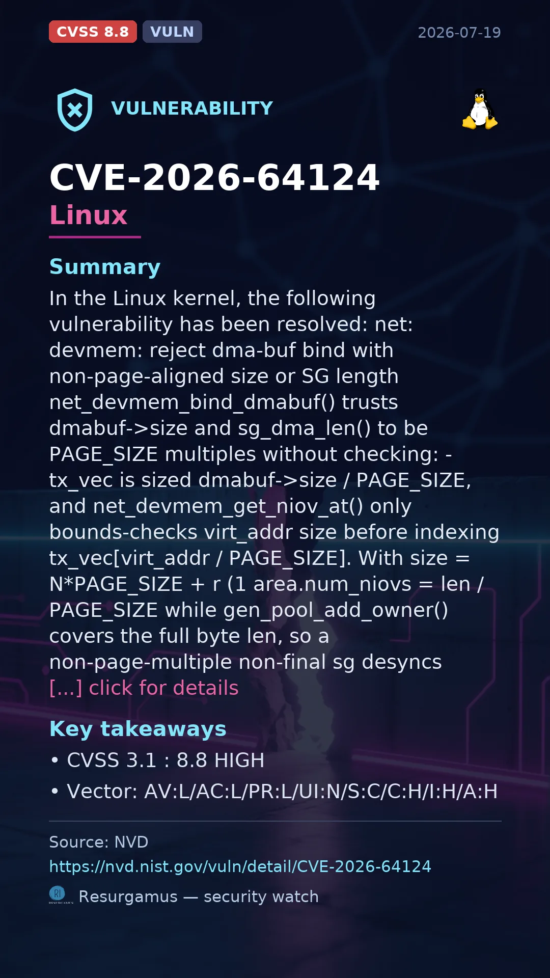 CVE-2026-64124 Linux Vulnerability