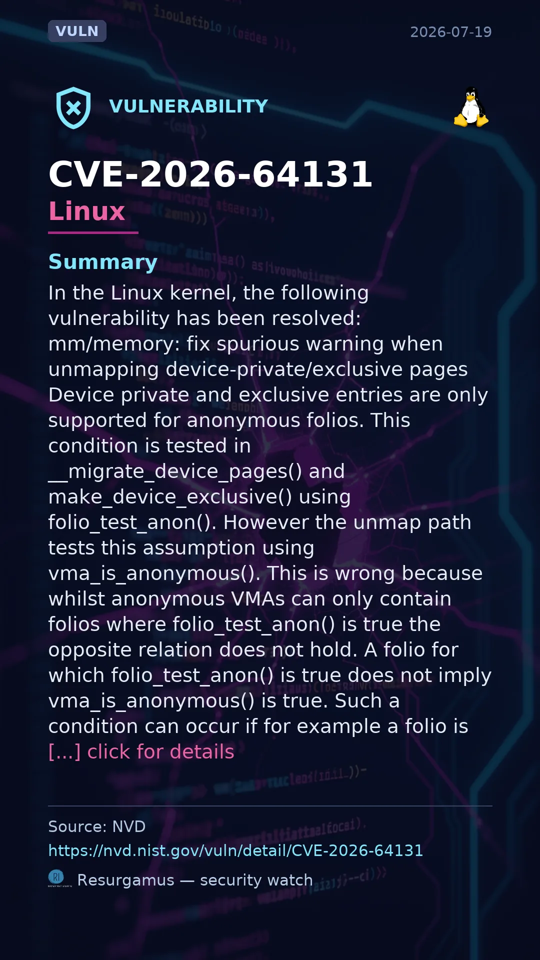 CVE-2026-64131 Linux Vulnerability
