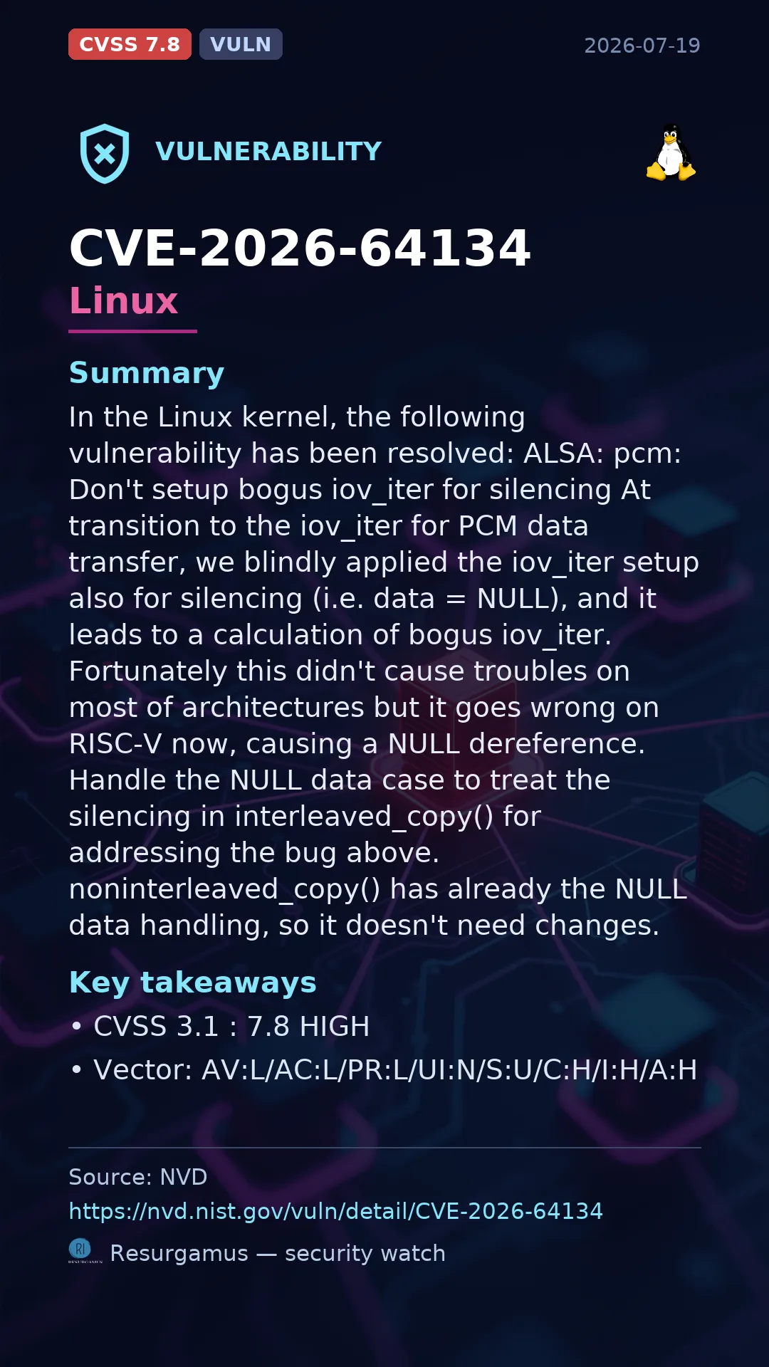 CVE-2026-64134 Linux Vulnerability