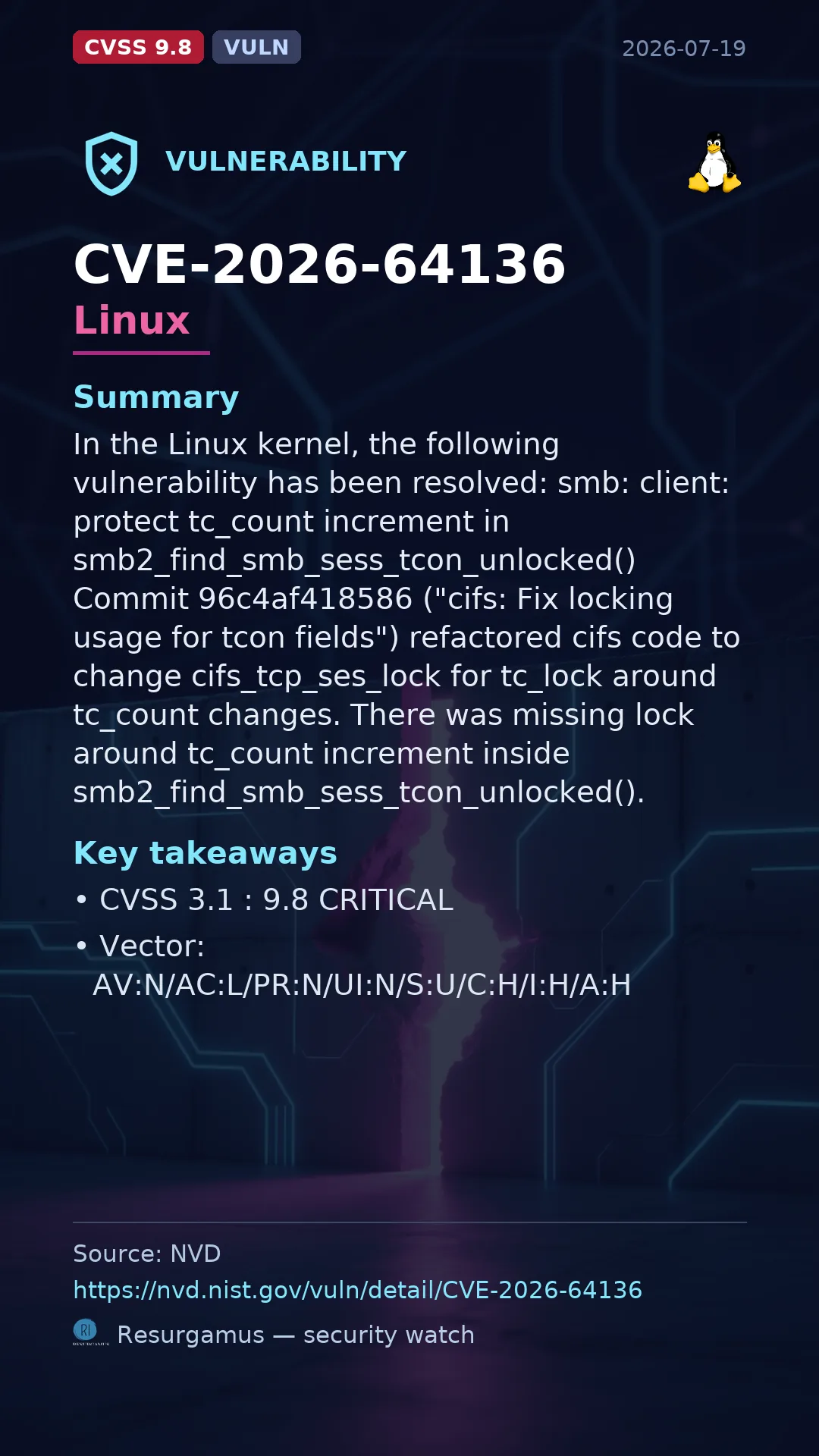 CVE-2026-64136 Linux Vulnerability