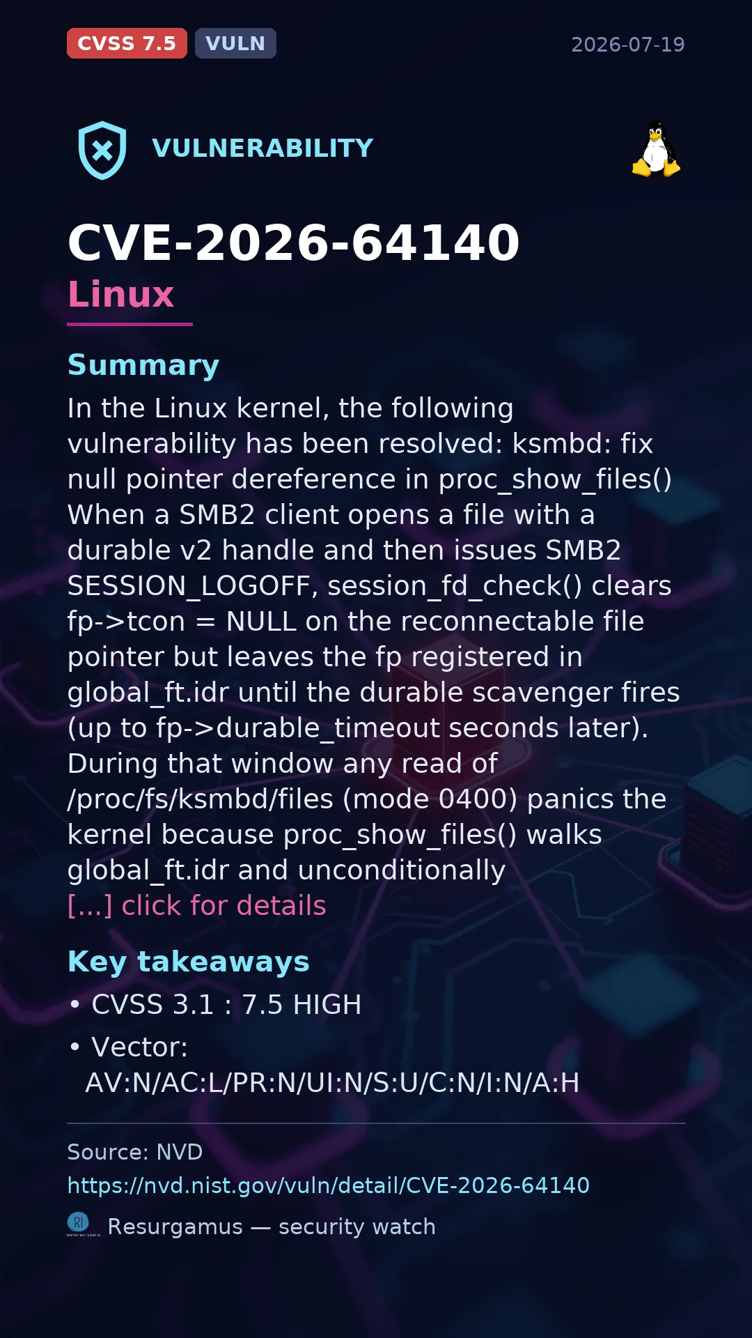 CVE-2026-64140 Linux Vulnerability