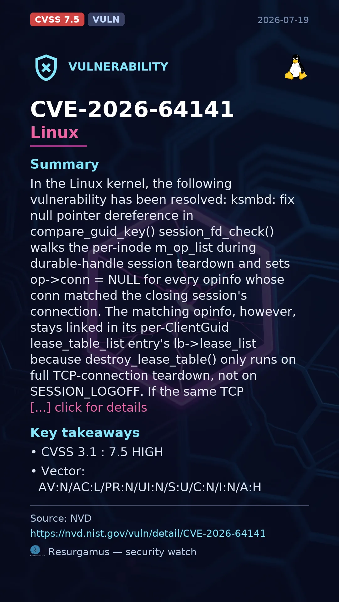 CVE-2026-64141 Linux Vulnerability