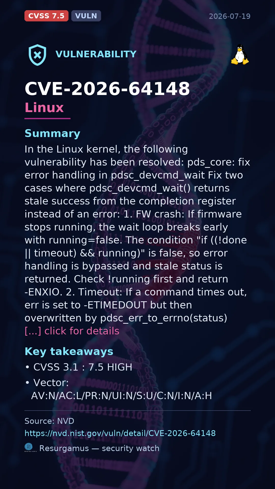 CVE-2026-64148 Linux Vulnerability