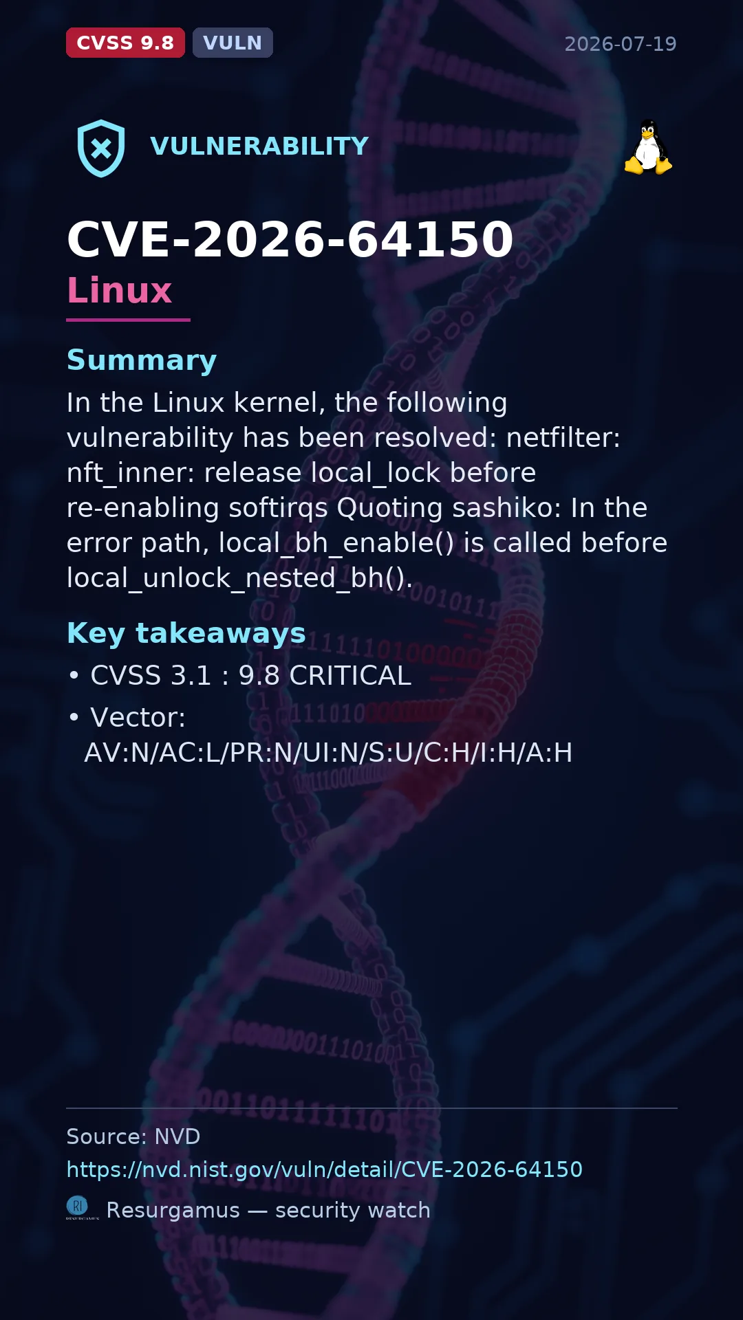 CVE-2026-64150 Linux Vulnerability