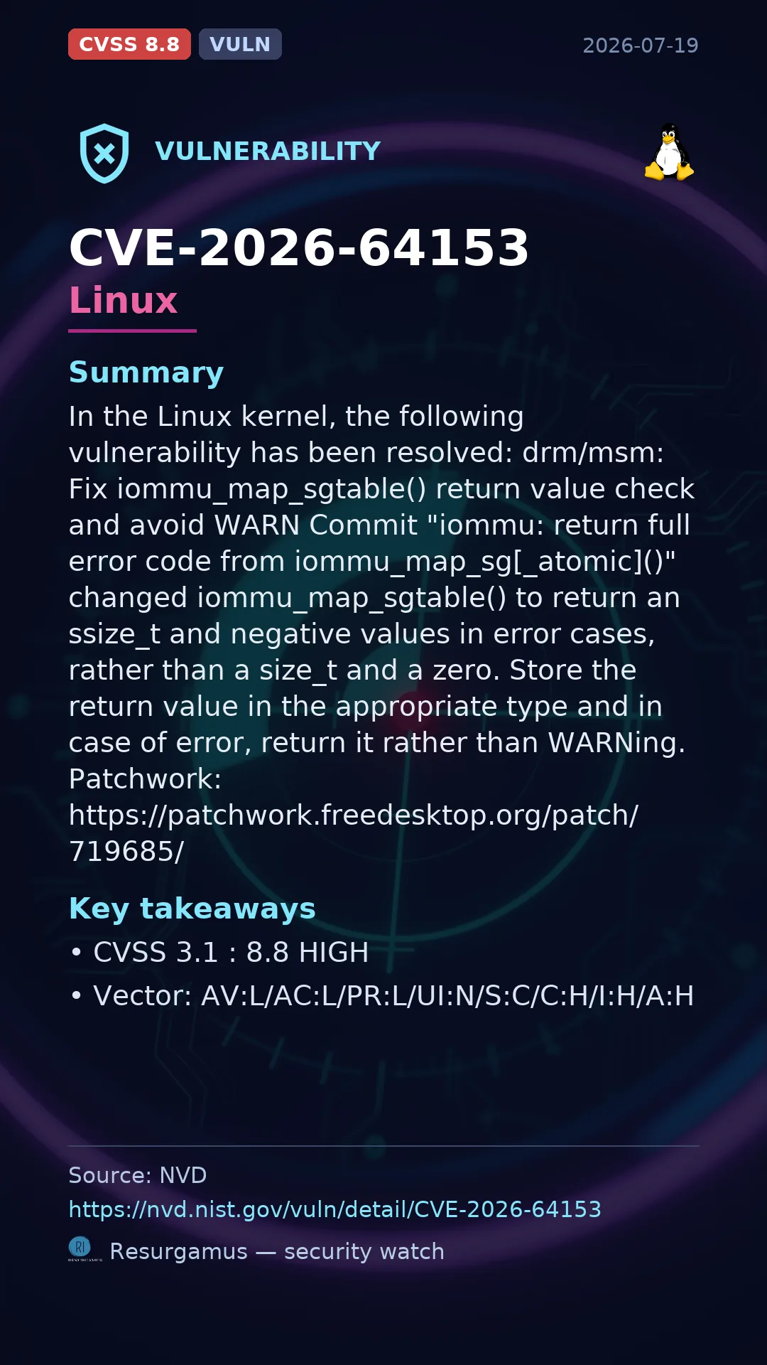 CVE-2026-64153 Linux Vulnerability