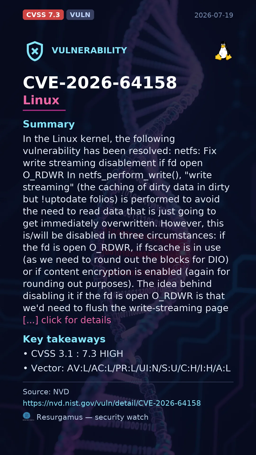 CVE-2026-64158 Linux Vulnerability