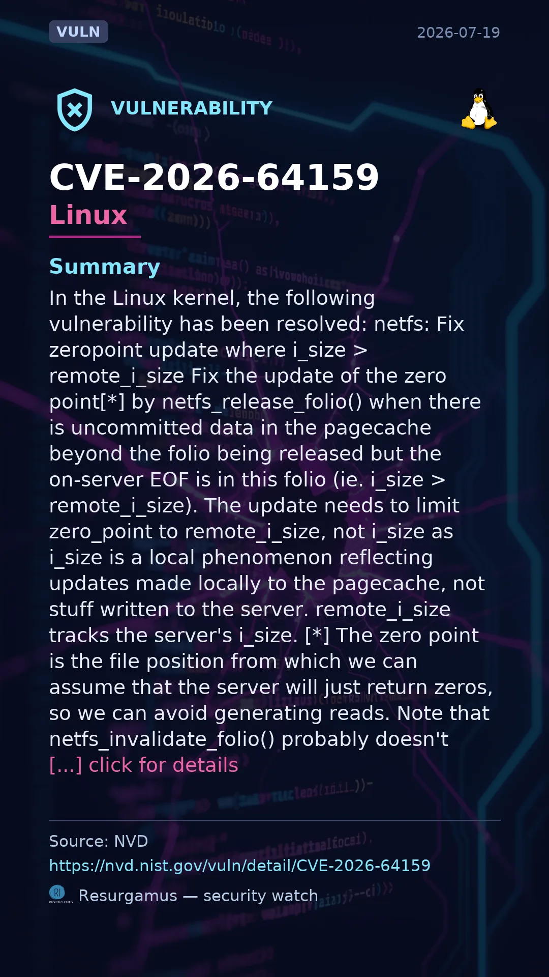 CVE-2026-64159 Linux Vulnerability