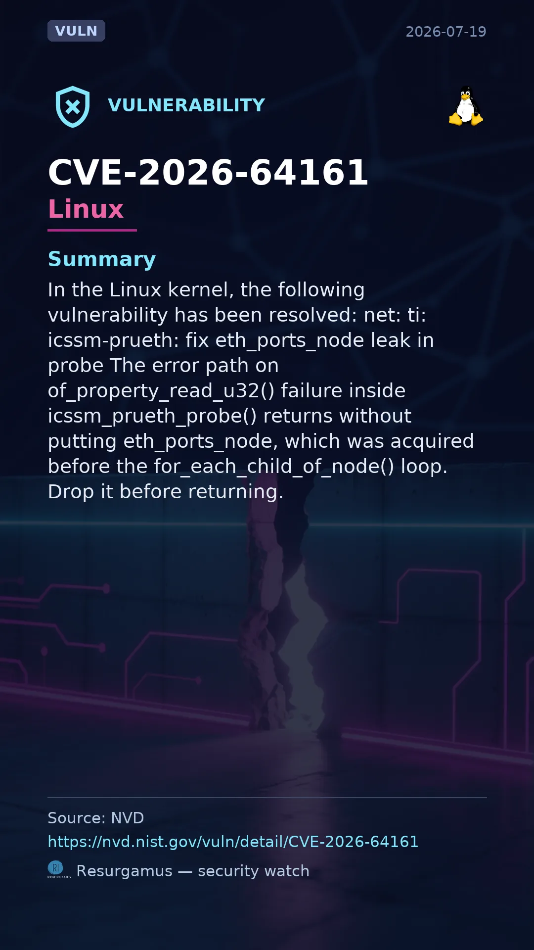 CVE-2026-64161 Linux Vulnerability