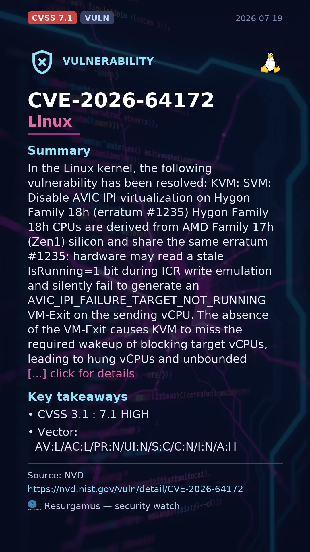 CVE-2026-64172 Linux Vulnerability